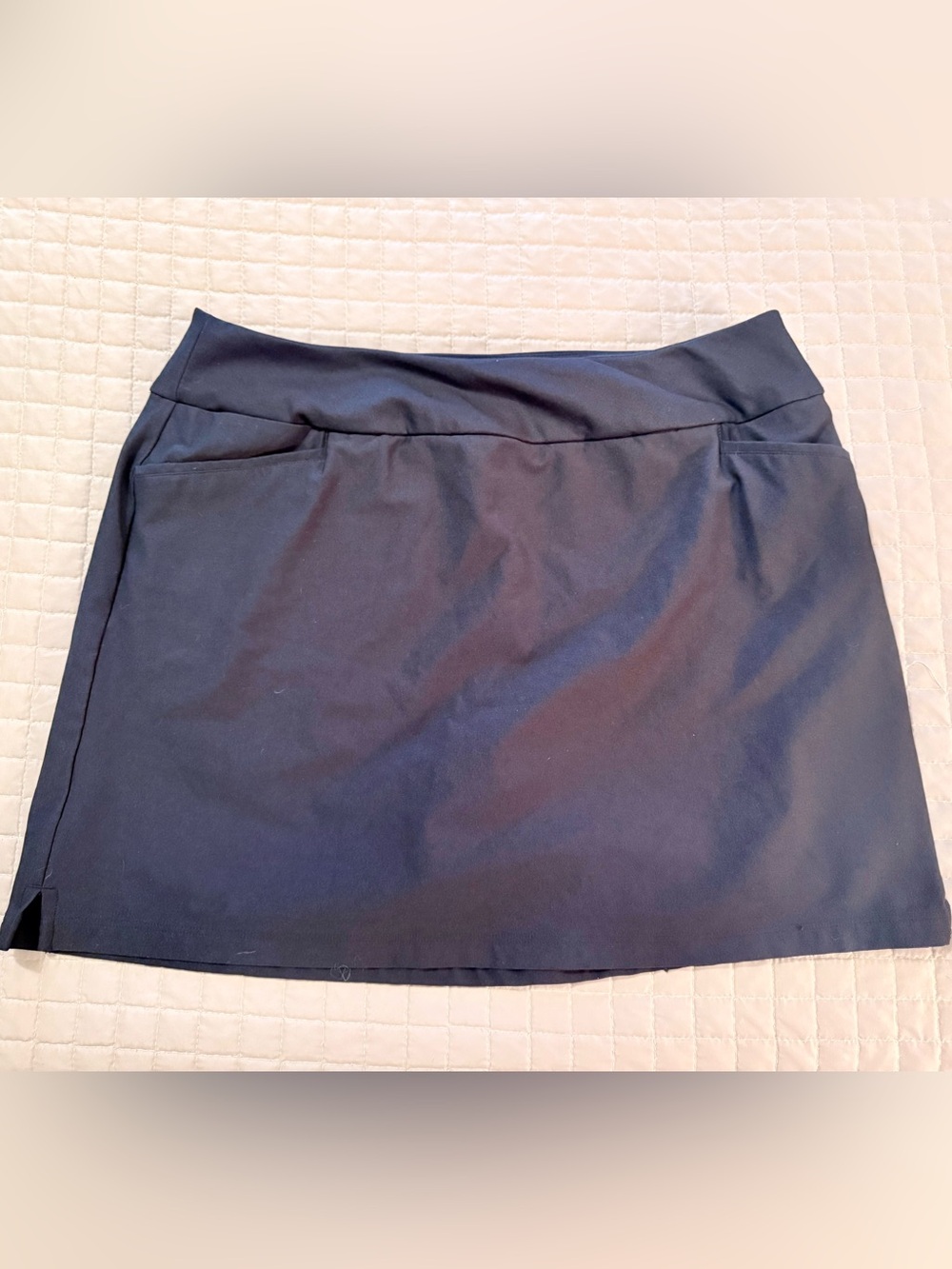 adidas Black Straight Skort with Mock Welt Pockets